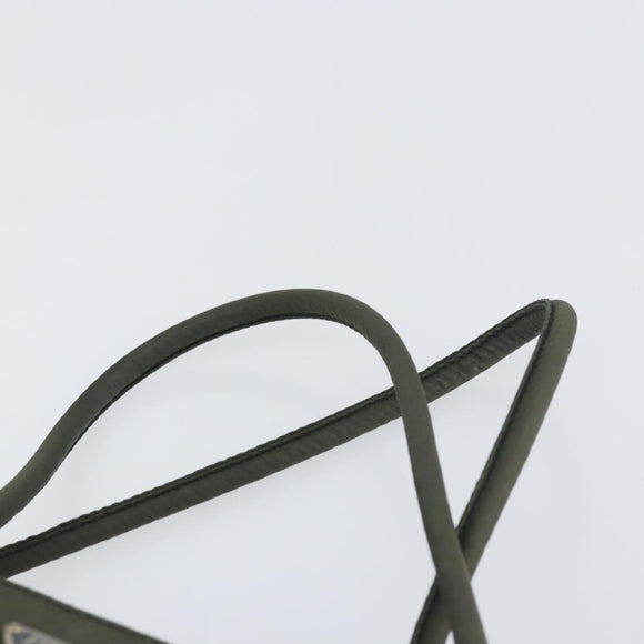 PRADA Hand Bag Nylon Khaki Silver Auth ti3533