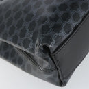CELINE Macadam Canvas Hand Bag Vinyl Black Auth ti3537-11