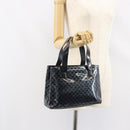 CELINE Macadam Canvas Hand Bag Vinyl Black Auth ti3537-22