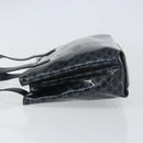 CELINE Macadam Canvas Hand Bag Vinyl Black Auth ti3537-5