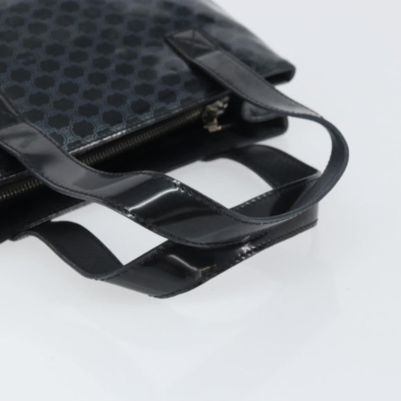 CELINE Macadam Canvas Hand Bag Vinyl Black Auth ti3537