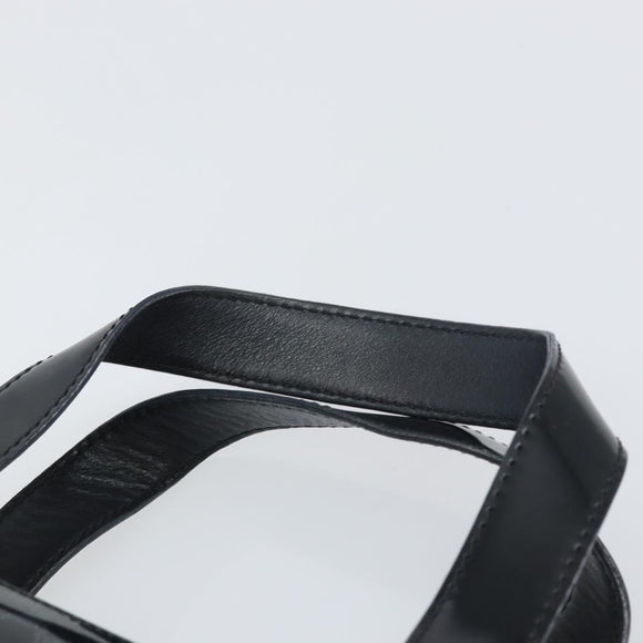 CELINE Macadam Canvas Hand Bag Vinyl Black Auth ti3537