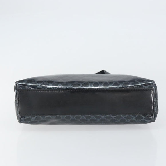 CELINE Macadam Canvas Hand Bag Vinyl Black Auth ti3537