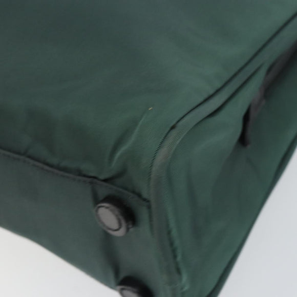 PRADA Hand Bag Nylon Khaki Silver Auth ti3539