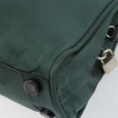 PRADA Hand Bag Nylon Khaki Silver Auth ti3539-12