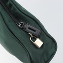 PRADA Hand Bag Nylon Khaki Silver Auth ti3539-15