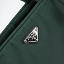 PRADA Hand Bag Nylon Khaki Silver Auth ti3539-16