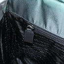 PRADA Hand Bag Nylon Khaki Silver Auth ti3539-21