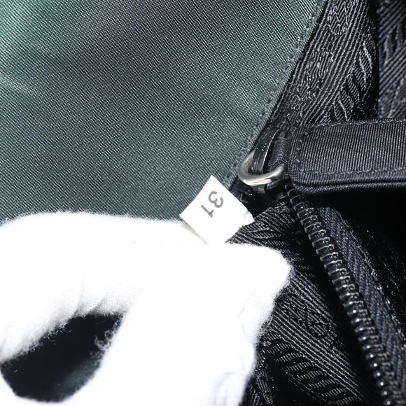 PRADA Hand Bag Nylon Khaki Silver Auth ti3539