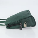 PRADA Hand Bag Nylon Khaki Silver Auth ti3539-5
