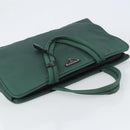 PRADA Hand Bag Nylon Khaki Silver Auth ti3539-6