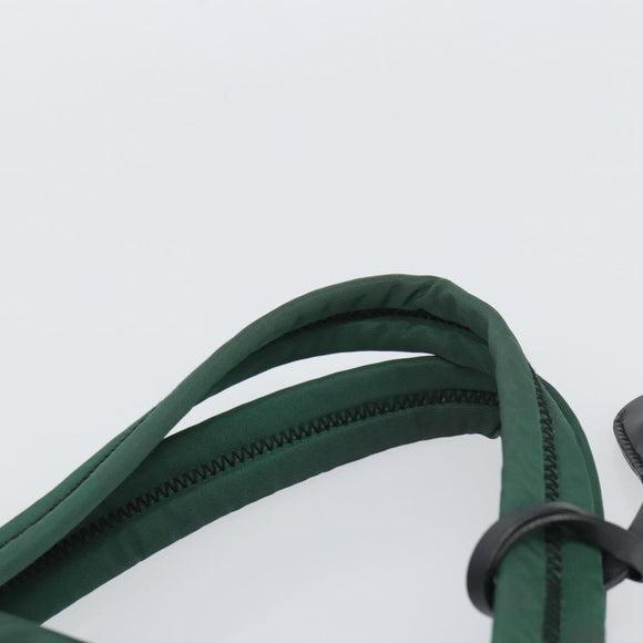 PRADA Hand Bag Nylon Khaki Silver Auth ti3539