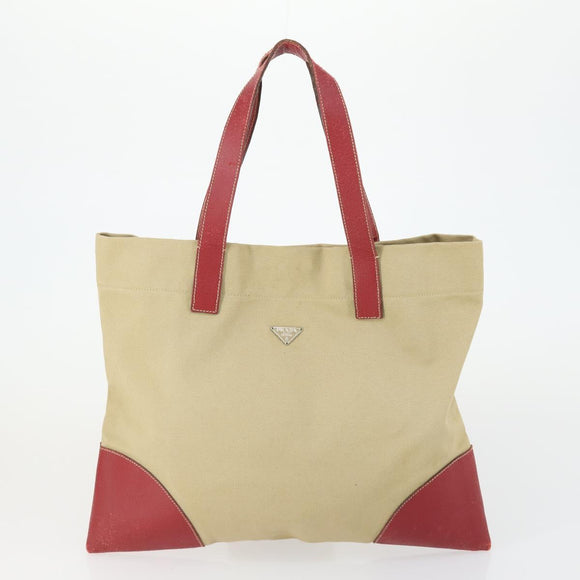 PRADA Bag Nylon Leather Canvas 4 Set Orange Beige Khaki Brown Auth ti3540