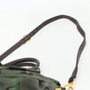 PRADA Hand Bag Nylon 2way Khaki Gold Auth ti3541-14