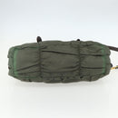 PRADA Hand Bag Nylon 2way Khaki Gold Auth ti3541-5