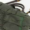 PRADA Hand Bag Nylon 2way Khaki Gold Auth ti3541-15