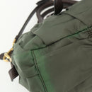 PRADA Hand Bag Nylon 2way Khaki Gold Auth ti3541-16
