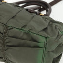 PRADA Hand Bag Nylon 2way Khaki Gold Auth ti3541-17