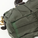 PRADA Hand Bag Nylon 2way Khaki Gold Auth ti3541-18