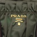 PRADA Hand Bag Nylon 2way Khaki Gold Auth ti3541-19