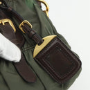 PRADA Hand Bag Nylon 2way Khaki Gold Auth ti3541-10