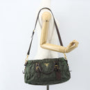 PRADA Hand Bag Nylon 2way Khaki Gold Auth ti3541-26
