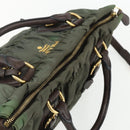PRADA Hand Bag Nylon 2way Khaki Gold Auth ti3541-6