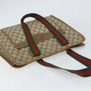 GUCCI GG Supreme Web Sherry Line Tote Bag PVC Beige Red 89 02 997 Auth ti3542-6