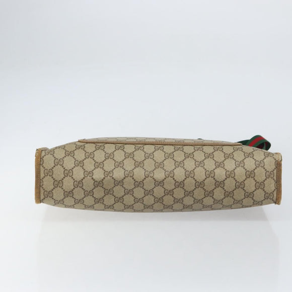 GUCCI GG Supreme Web Sherry Line Tote Bag PVC Beige Red 89 02 997 Auth ti3542