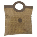 FENDI Zucchino Canvas Hand Bag PVC Vintage Brown Gold Auth ti3543-1