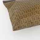 FENDI Zucchino Canvas Hand Bag PVC Vintage Brown Gold Auth ti3543-14