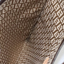 FENDI Zucchino Canvas Hand Bag PVC Vintage Brown Gold Auth ti3543-12