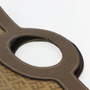 FENDI Zucchino Canvas Hand Bag PVC Vintage Brown Gold Auth ti3543-8