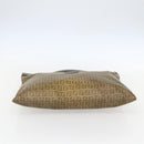 FENDI Zucchino Canvas Hand Bag PVC Vintage Brown Gold Auth ti3543-5