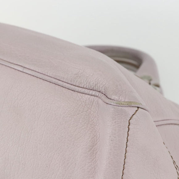 CELINE Boogie Hand Bag Leather Pink Silver Auth ti3544