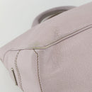 CELINE Boogie Hand Bag Leather Pink Silver Auth ti3544-14
