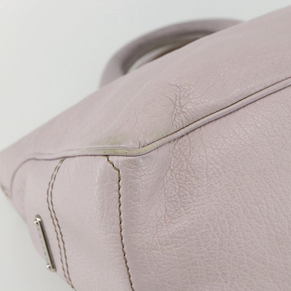 CELINE Boogie Hand Bag Leather Pink Silver Auth ti3544