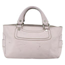 CELINE Boogie Hand Bag Leather Pink Silver Auth ti3544-2