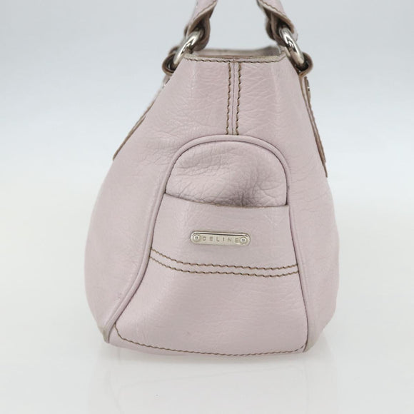 CELINE Boogie Hand Bag Leather Pink Silver Auth ti3544