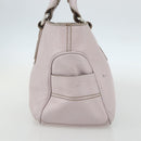 CELINE Boogie Hand Bag Leather Pink Silver Auth ti3544-4
