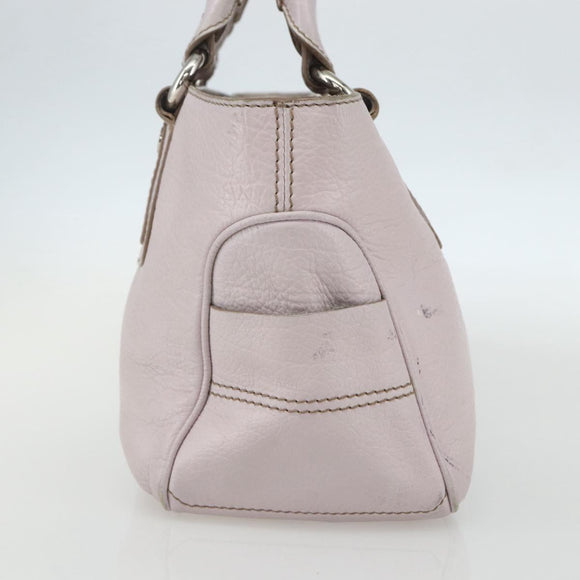 CELINE Boogie Hand Bag Leather Pink Silver Auth ti3544