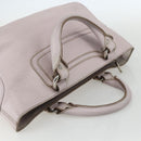 CELINE Boogie Hand Bag Leather Pink Silver Auth ti3544-6