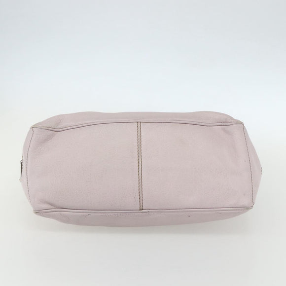 CELINE Boogie Hand Bag Leather Pink Silver Auth ti3544