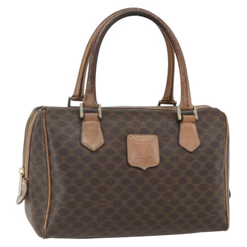 CELINE Macadam Canvas Hand Bag PVC Leather Brown Gold Auth ti3545