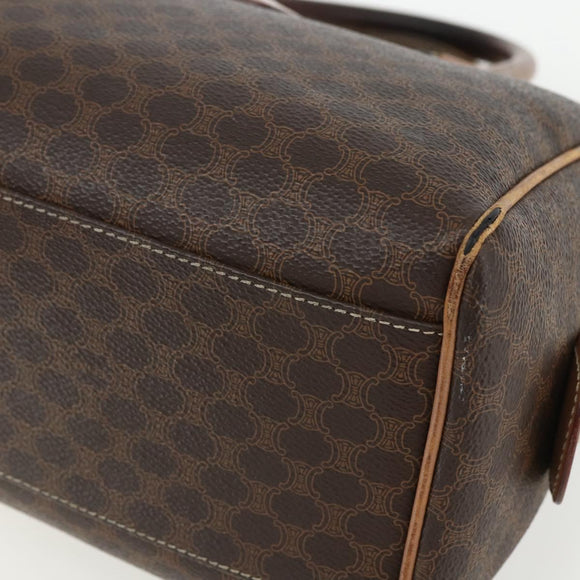 CELINE Macadam Canvas Hand Bag PVC Leather Brown Gold Auth ti3545
