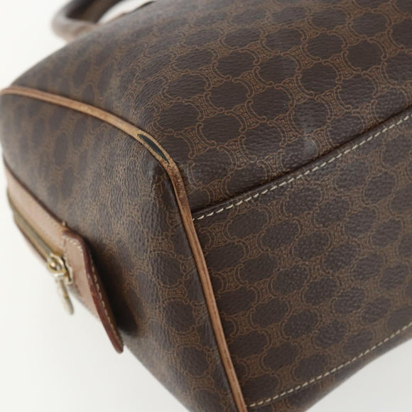 CELINE Macadam Canvas Hand Bag PVC Leather Brown Gold Auth ti3545