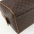 CELINE Macadam Canvas Hand Bag PVC Leather Brown Gold Auth ti3545-17