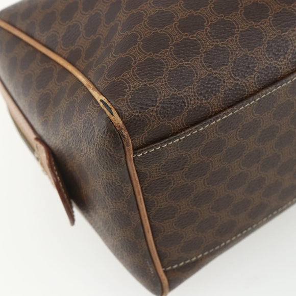 CELINE Macadam Canvas Hand Bag PVC Leather Brown Gold Auth ti3545