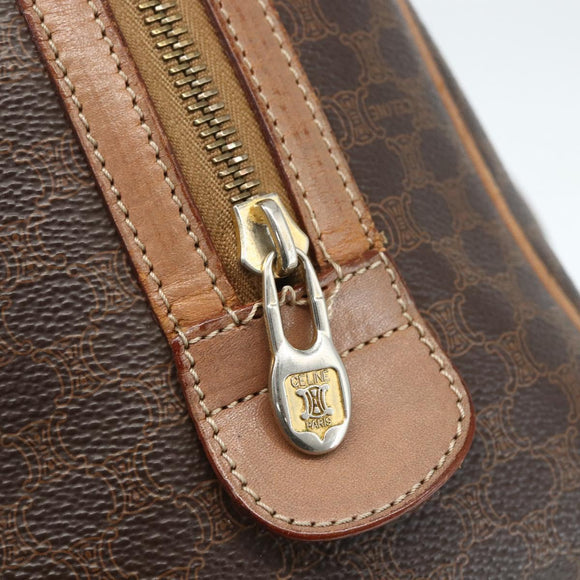 CELINE Macadam Canvas Hand Bag PVC Leather Brown Gold Auth ti3545