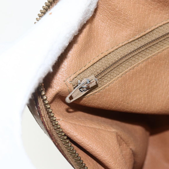 CELINE Macadam Canvas Hand Bag PVC Leather Brown Gold Auth ti3545